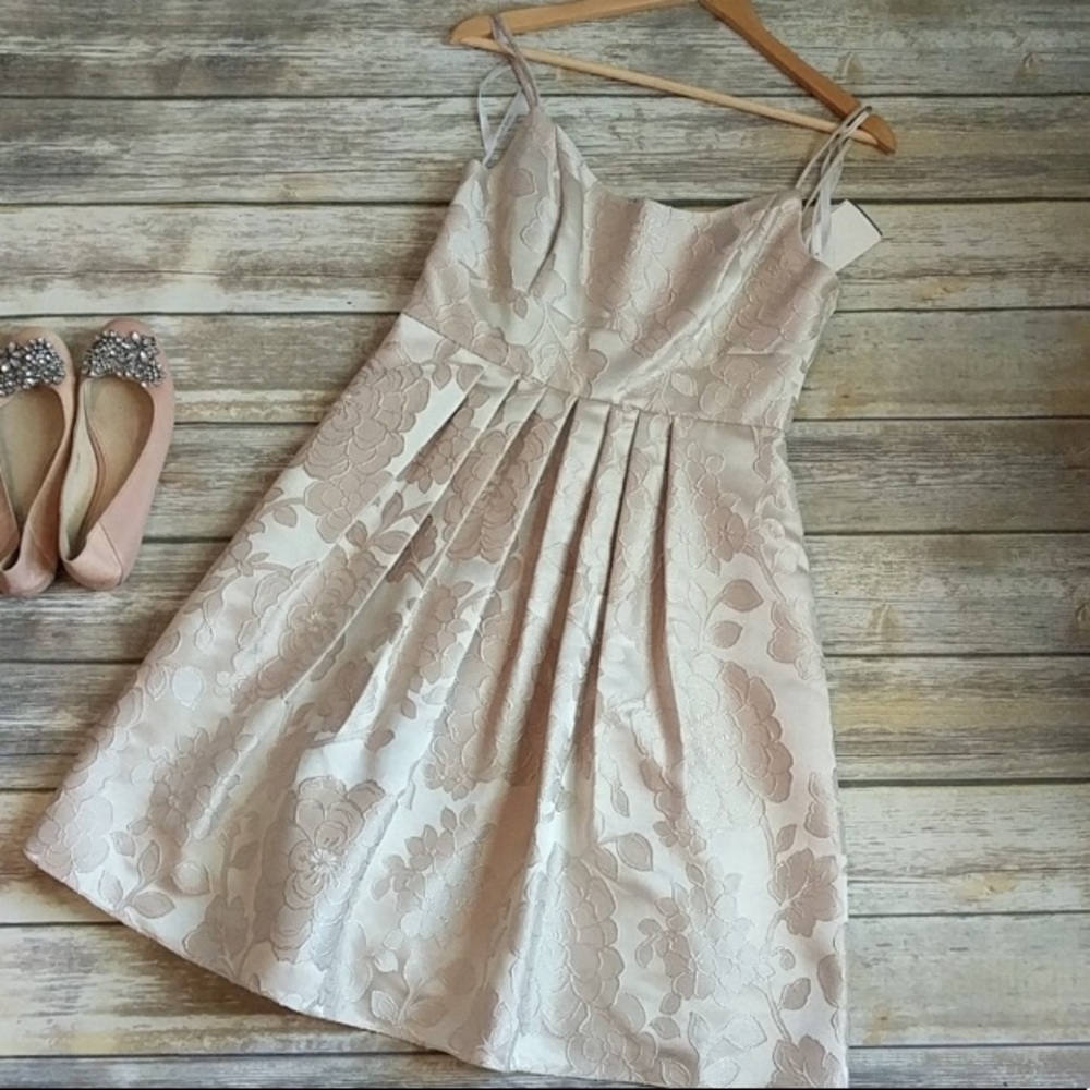 Champagne jacquard formal dress